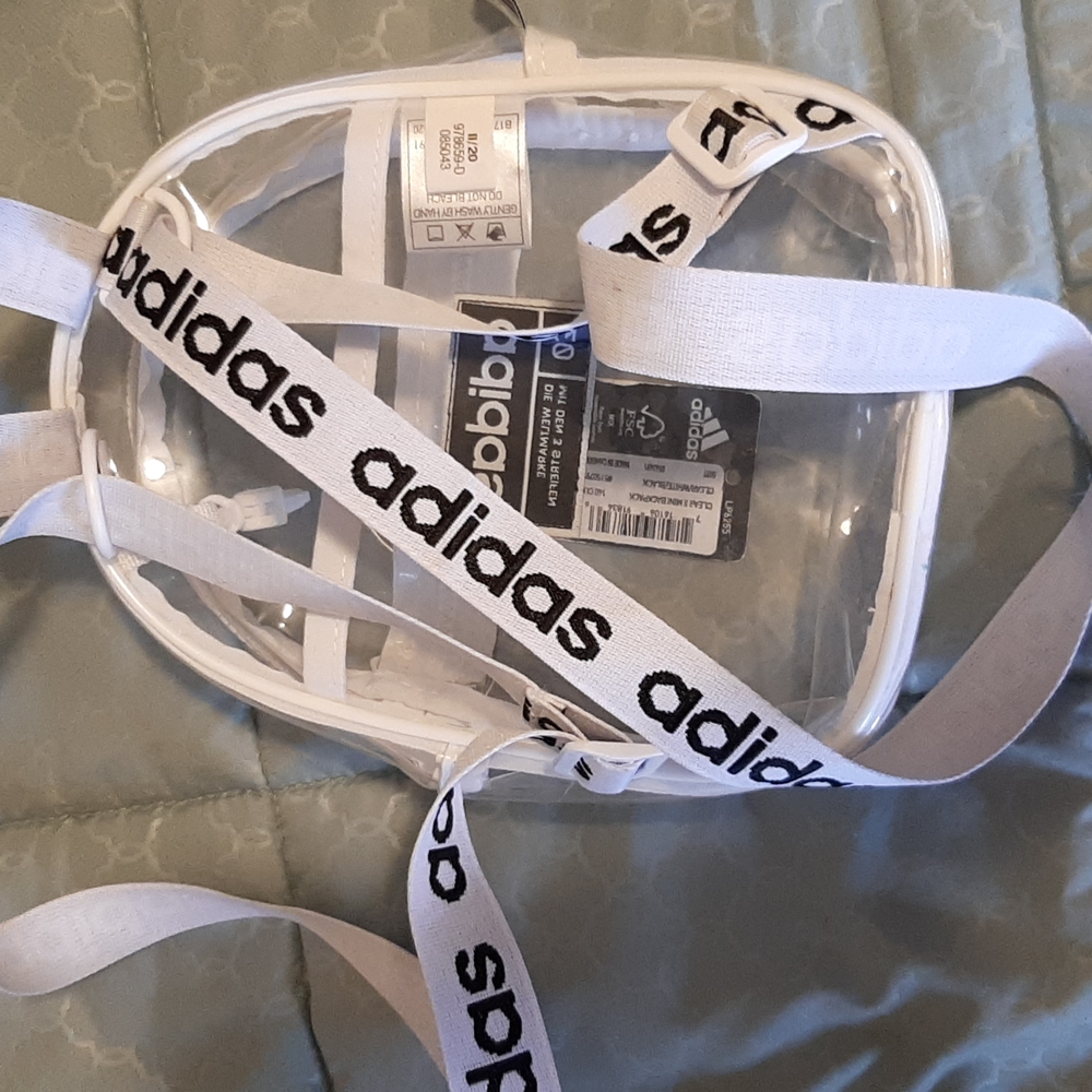 Adidas clear backpack new w tags